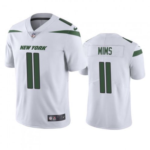 Men New York Jets 11 Denzel Mims Nike White Vapor Limited NFL Jersey